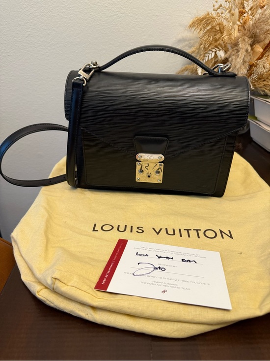 Louis Vuitton Handbags - Louis Vuitton Black Epi Leather Monceau with Silver hardware